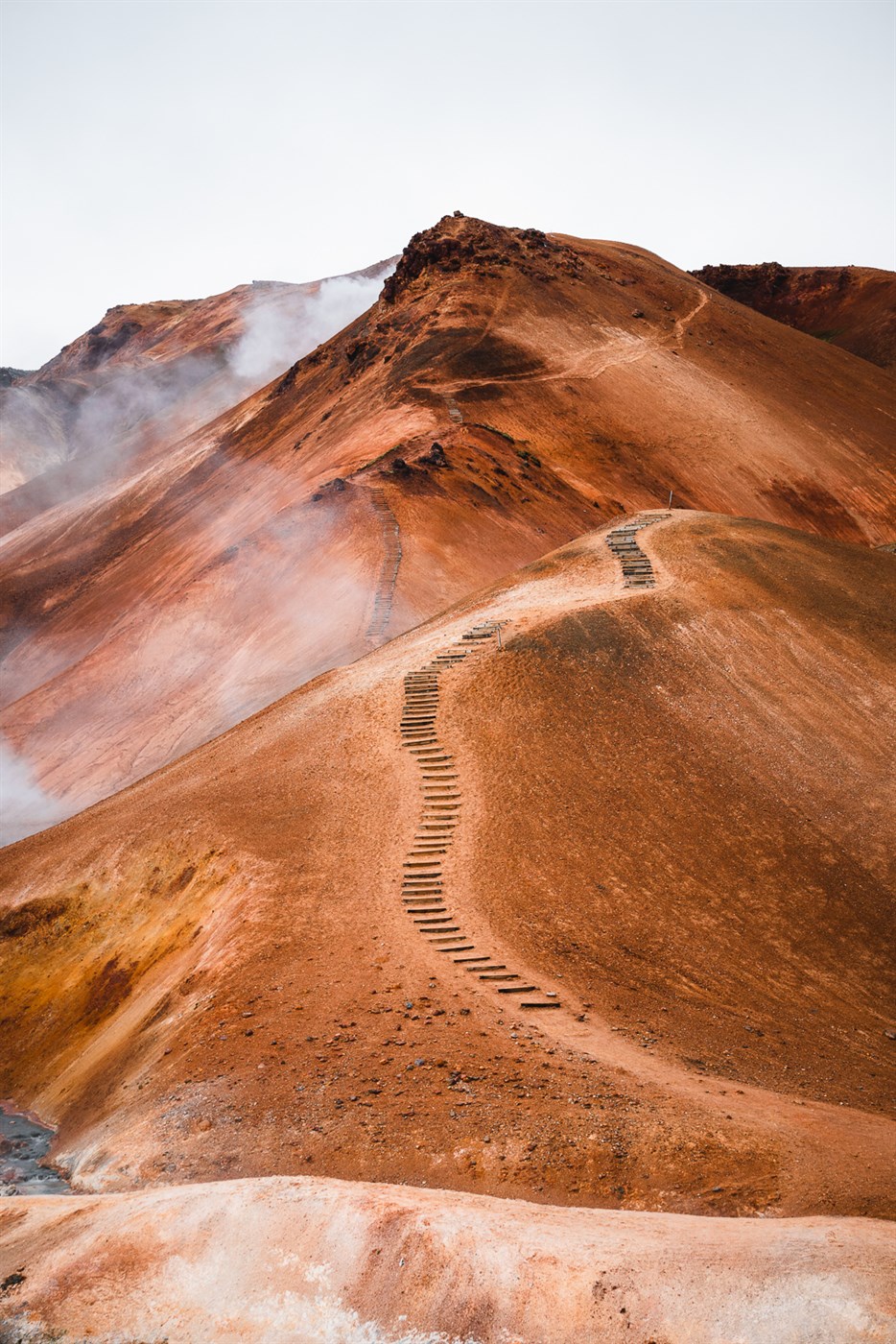 Serpentine steps wind through the rusty mountains of Kerlingarfjöll – nature’s most confusingly beautiful sauna.
