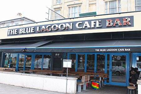 Storefront of the blue lagoon cafe bar in Iceland storefront of the blue lagoon cafe bar in iceland