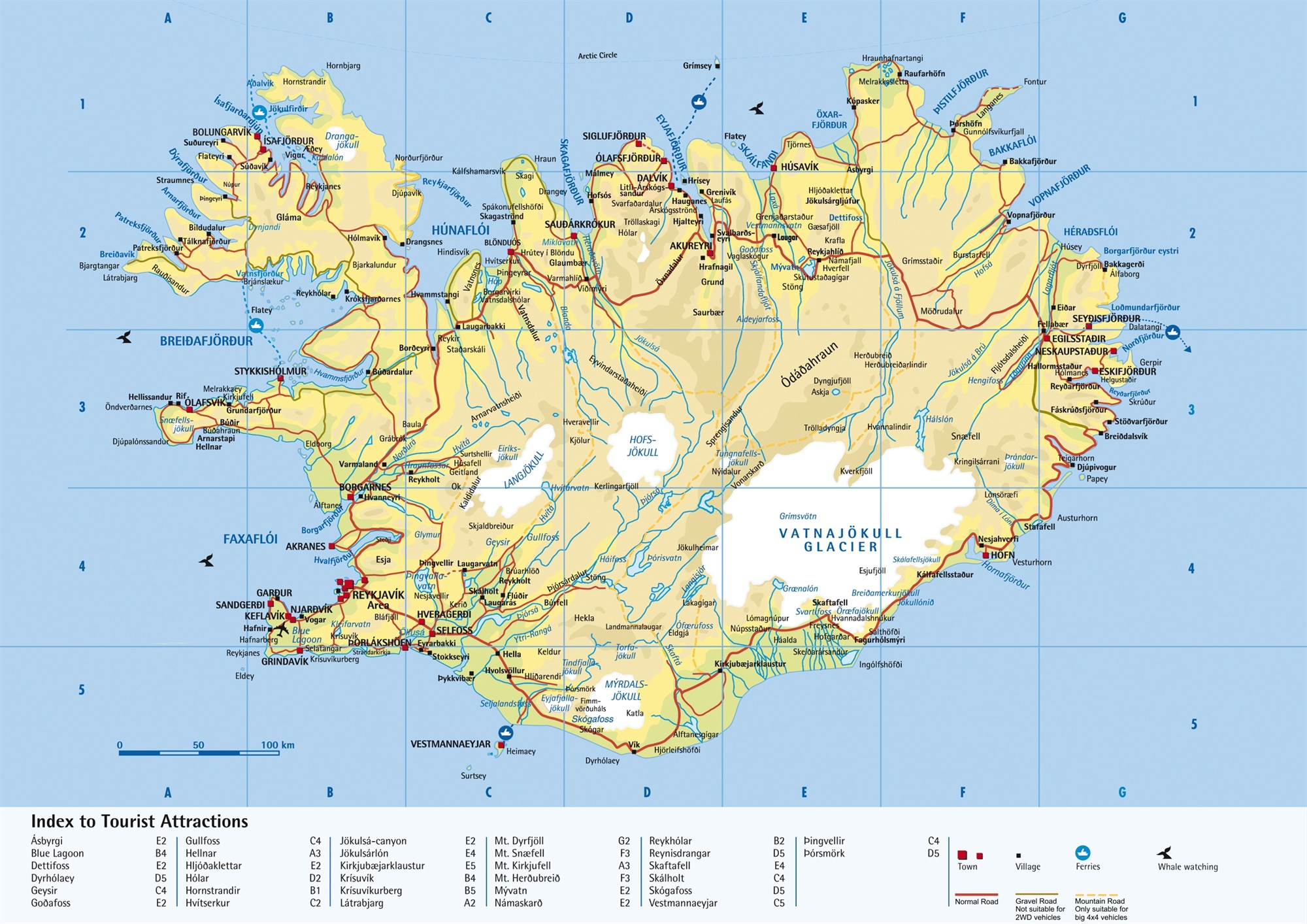 road map of iceland