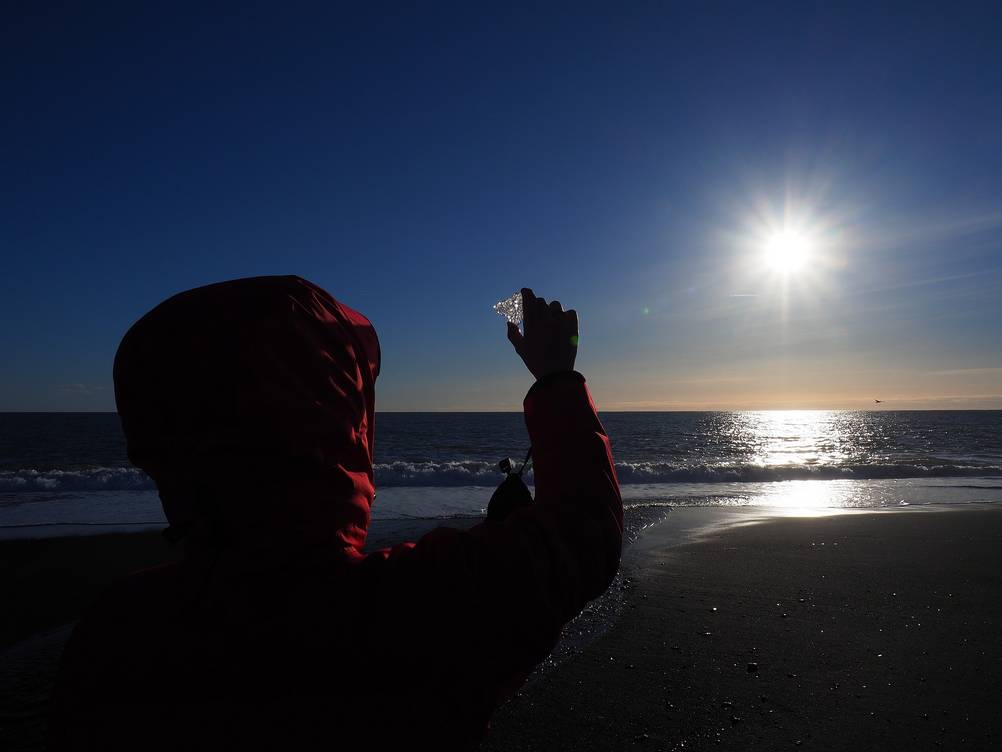 Sunny day at the Diamond Beach Diamond beach in Iceland on a sunny day