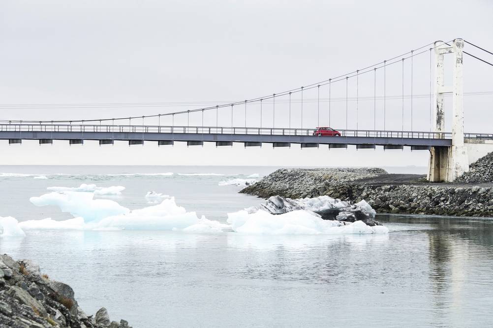 Jokulsarlon river and bridge in Iceland 