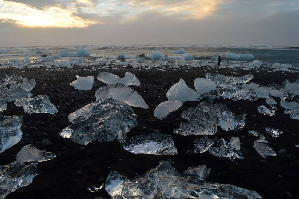 La Diamond Beach in Islanda