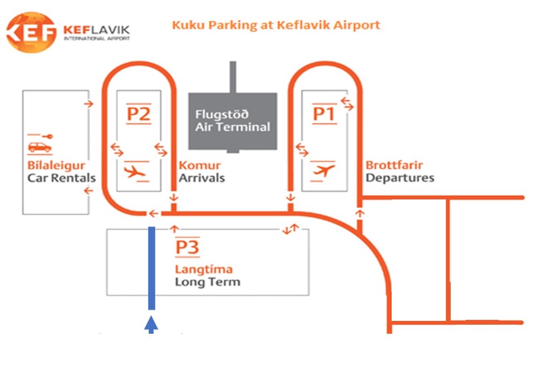 Kuku parking at Keflavik Airport Kuku Keflavik International Airport drop off location