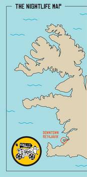 The Nighlife Map by Kuku Campers Rental Iceland