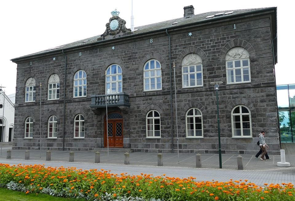 Reykjavik outside parliament 