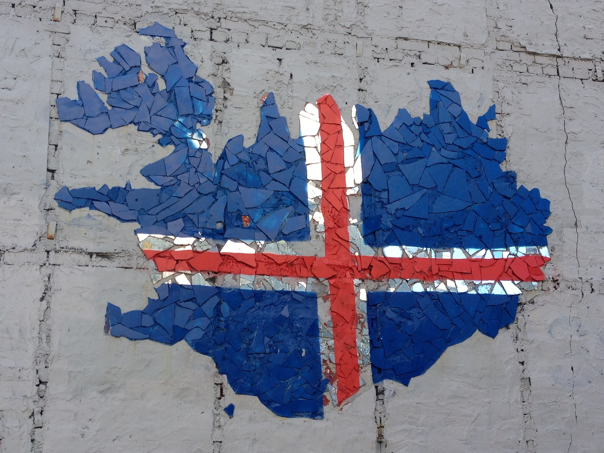 Street art Icelandic flag