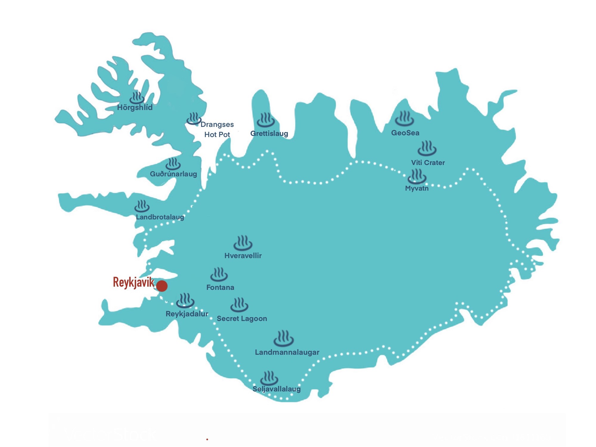 Hot Springs In Iceland Map